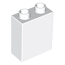 Кубик 2х1 (высокий): белый цвет, совместимый с Дупло