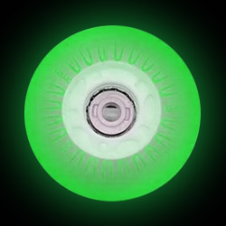 Светящееся колесо 68мм 90А зелёный цвет (для детских роликов)