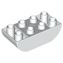 Кубик 2х4 со скруглёнными нижними углами Лего дупло: белый цвет