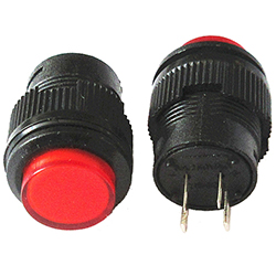 Круглая кнопка с фиксацией и подсветкой, красная R16-503AD