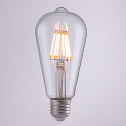 Светодиодная филаментная лампа 8 ватт  Е27, 220 В, бело-желтая 2200K