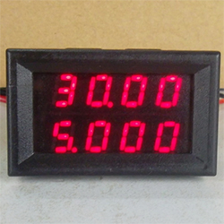 Ампер-вольтметр 50 Ампер, 200 вольт, красный, четырёхразрядный