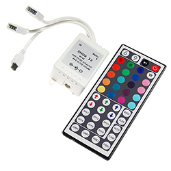 Контроллер RGB светодиодных лент + пульт 44 кнопки, 2 выхода