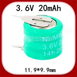 Аккумулятор ni-mh 3.6 вольта, 20 ма*ч с выводами