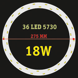 Светодиодная сборка кольцо 18 Ватт 36 LED 5730