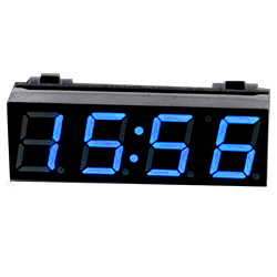 Автомобильные светодиодные часы-термометр-вольтметр синие