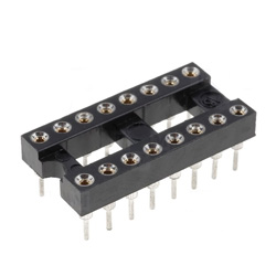 Цанговая панелька для монтажа DIP микросхемы 16 pin