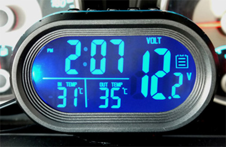 Авто термометр, вольтметр, часы, будильник VST-7009V