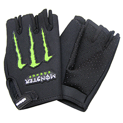 Велосипедные перчатки «Moster energy» без пальцев, чёрные