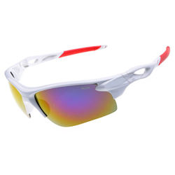 Универсальные очки в спортивном стиле 9053 бело-красная оправа