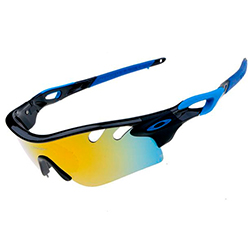 Универсальные очки в спортивном стиле 7886 чёрно-синяя оправа