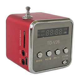 TD-V26 - MP3 плеер + FM радио красный