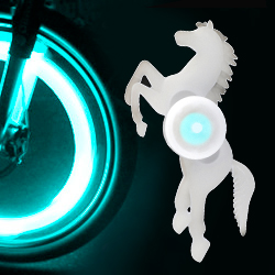 Светодиодный велосипедный синий «конь-огонь» (светилка на колёса)