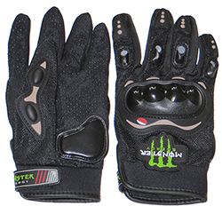 Перчатки PRO-BIKER monster energy (вело-, мото спорт), чёрные, M