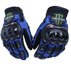 Перчатки PRO-BIKER monster energy (вело-, мото спорт), синие,  XL