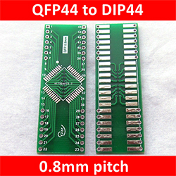Плата-переходник двусторонняя QFP44 0.8мм на DIP44