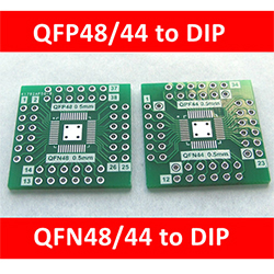 Плата-переходник двусторонняя QFP44/QFP48 0.5мм на DIP