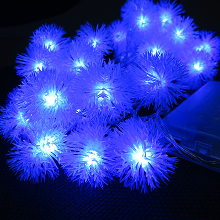 Гирлянда светодиодная синяя «Снежки» (3 метра на батарейках)