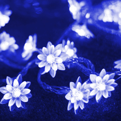 Гирлянда светодиодная синяя «Цветы» (10 метров)