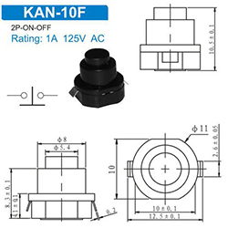 Кнопка KAN-10A с фиксацией