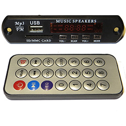 Панельный MP3 проигрыватель c fm и дисплеем, 12 Вольт