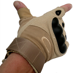 Тактические перчатки без пальцев песочного цвета, размер M