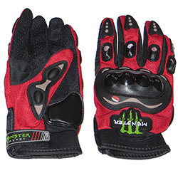 Перчатки PRO-BIKER monster energy (вело-, мото спорт), красные, L