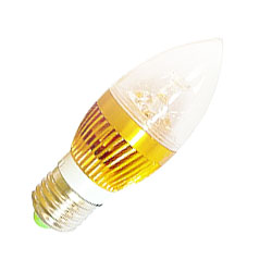 Светодиодная лампа 5 ватт с цоколем Е27 «свечка» (тёплый белый)