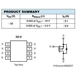 Si4435 -30v, -9A, P-Channel MOSFET