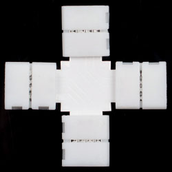 Крест для RGB лент 10 мм с коннекторами