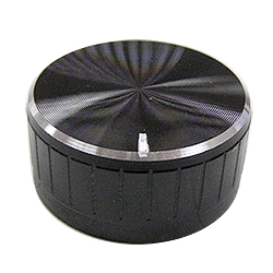 Большая ручка для переменных резисторов алюминиевая черная  ∅40 мм