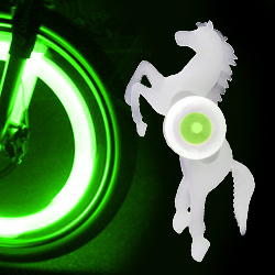 Светодиодный велосипедный зелёный «конь-огонь» (светилка на колёса)