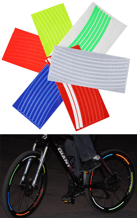 Набор синих световозвращающих наклеек для велосипеда