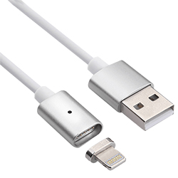 Белый магнитный  кабель USB -> Lightning для Apple